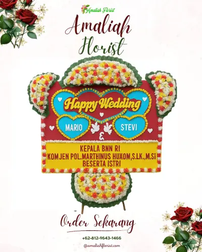 Karangan Papan Bunga Pernikahan di Ketitang